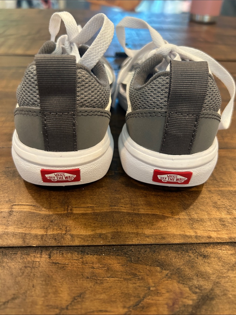 Vans Range Gray and White Kids Low-Top Sneakers - Picture 4 of 5